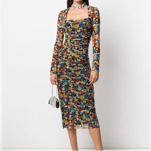 Ganni Ruched Midi Dress